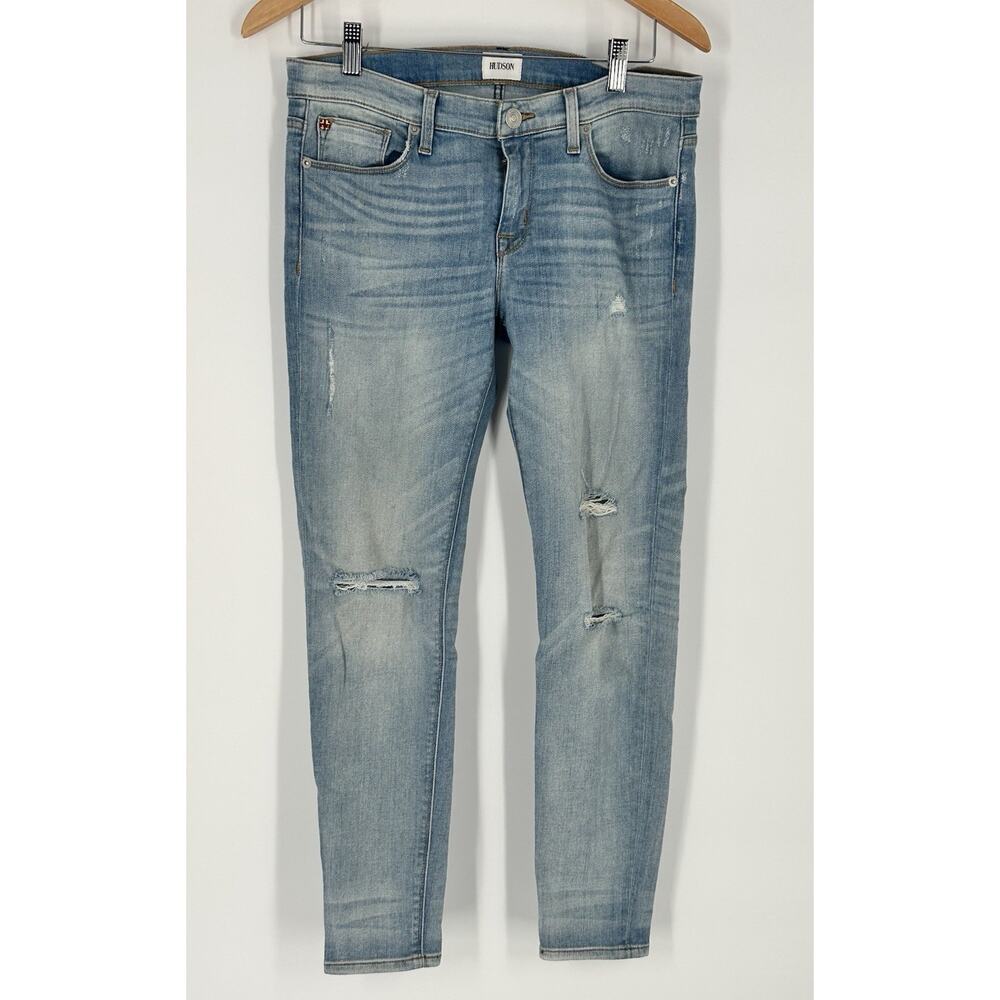 Hudson Jeans Womens 29 Blue Krista Ankle Distressed Super Skinny Low Rise Y2K